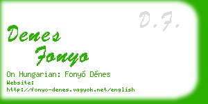 denes fonyo business card