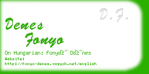 denes fonyo business card